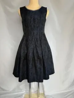 ネイビー フレアドレス 、ショール、ボレロ付き