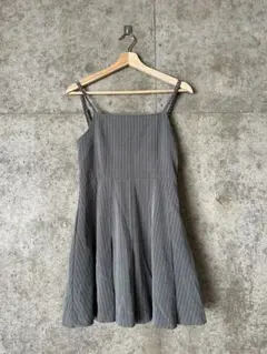 グレー ストライプ キャミワンピース フリーサイズ