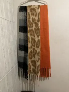 ロング丈大判マフラー 3色セット