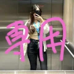 SHEIN ハイウエスト デニムパンツ ブラック XS