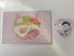 おそ松さん トド松 ハート型ホログラムカンバッジ 松犬 キャンバスカード