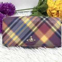 ヴィヴィアンウエストウッド 長財布 タータンチェック オーブロゴ