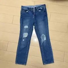 GU ダメージジーンズ デニムパンツ ブルー　64インチのサムネイル
