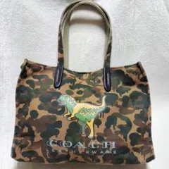 コーチ　レキシートートバッグ　恐竜　カモフラ　A4収納可能　大容量　美品　完売品