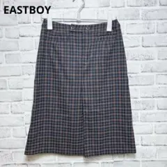 【イーストボーイ】チェックスカート ネイビー ひざ丈 Mサイズ 制服風 上品