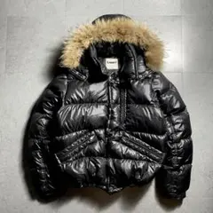 CAMP7 ダウンジャケット ファー 光沢 3way 黒 y2k XLsize