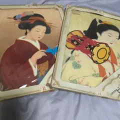 円山応挙、葛飾北斎筆 古法純手摺 木版画 『浮世絵表情美⑤⑦』額装2枚