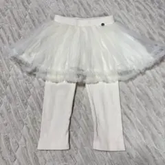 petit main レギンス付きチュールスカート 90cm チュチュ ホワイト