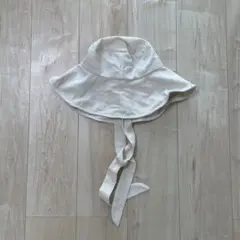 アイボリー バケットハット 結びひも付き