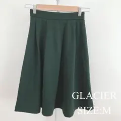 【美品】 ハニーズ レディース ミディスカート フレア 無地 グリーン 緑のサムネイル