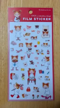 ★未使用★「ココちゃん」フィルムステッカー レッド 貼ってはがせるステッカー