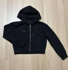 【ほぼ新品】GU パフスウェットフルジップパーカ　黒　Lサイズ