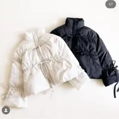 merrylatte リボン袖ダウンジャケット
