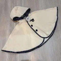 【新品・タグ付き】ミキハウス ダブルビー ペイズリー柄 ポンチョ 70-90