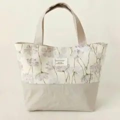 淡色系　北欧調水彩花柄　ミニトートバッグ　ランチバッグ　ハンドメイド