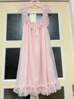 即購入⭕️ ピンク ベビードール ネグリジェ チュール キャミワンピ レイヤード