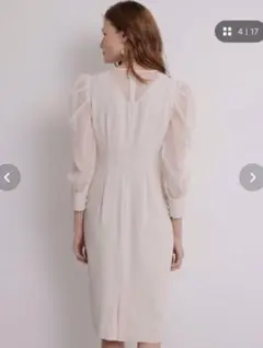 《SALE》TONAL トーナル　ドットチュールシフォンサックスワンピース　38のサムネイル