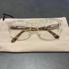 クリアフレーム オーバル型メガネ ケース付き　Zoff