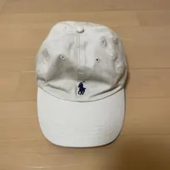 POLO 刺繍ロゴ ベージュキャップ