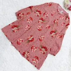 極美品♡ピンクハウス　チュニックワンピース　 ポンポンマム柄　ピンタック　花柄のサムネイル