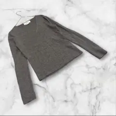 【ナチュラルビューティーベーシック】（M）ニット セーター 薄手 Vネック 毛