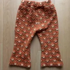 花柄ダイヤモンド模様 ロングパンツ 80