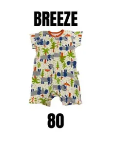 【BREEZE ブリーズ】美品　半袖ロンパース　アニマル　ゾウさん　ベビー　80のサムネイル
