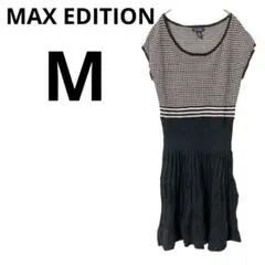 新品✨MAX EDITION 【M】レディース 半袖 ひざ丈 ワンピース 黒白