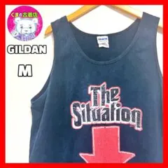 usa古着 GILDAN タンクトップ The Situation ブラック Mのサムネイル