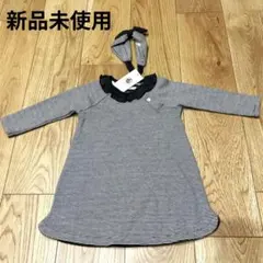【PETIT BATEAU】 ボーダーワンピース ヘアバンド付のサムネイル