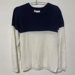 THE SHOP TK ニットセーター M ネイビー/ホワイト