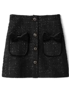 GRL インパン裏地付きツイードリボン台形ミニスカート ac1977