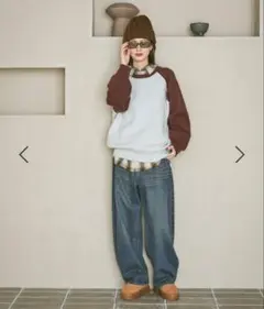 LAKOLE オーバーダイカーブデニム　レディース　S