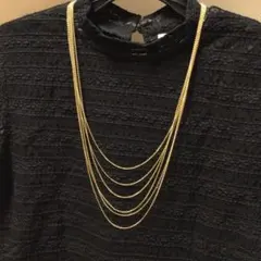 ゴールド 5連チェーンネックレス