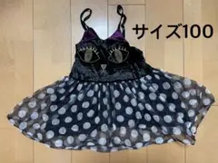 ネコ　ドット柄　ドレス　ワンピース　サイズ100のサムネイル