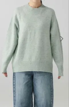 GLOBAL WORK フワフワHugmeミントグリーン 長袖セーター