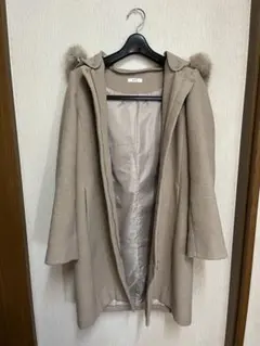 a•v•v ファー付きフード ロングコート