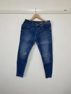 ZARA ザラ ダメージデニム ダメージジーンズ ブルー 青