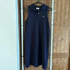 LACOSTE ラコステ ノースリーブ ポロシャツワンピース ネイビー