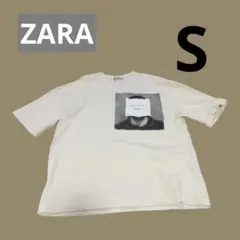 ザラ　ZARA グラフィック　T クリーム Tシャツ S ユニセックス