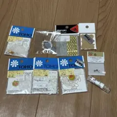 ビーズ、スパングル、パール、ストーン、縫い針9点セット