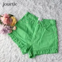 【M】ジュエティ　ショートパンツ　デニム風　フリル　カットオフ　フリンジのサムネイル