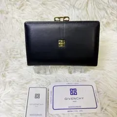 ジバンシー　紺色　レザー　二つ折り財布 ゴールド金具のサムネイル