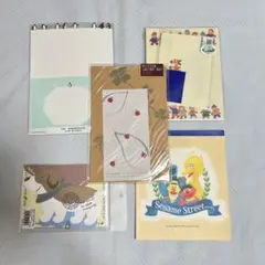 レターセット5種（動物系多） ビーグル・ペンギン・鳥・セサミストリート昭和レトロ
