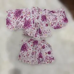 キッズ 浴衣 セパレート パープル 花柄
