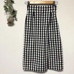 ユナイテッドアローズ｜極美品✨ギンガムチェックロングタイトスカート｜XS〜Sのサムネイル