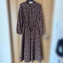 chocol raffine robe 花柄ワンピース ブラウン