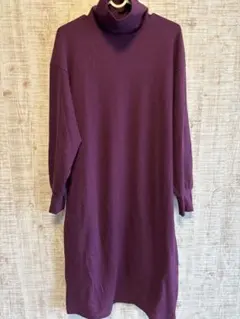 ユニクロ UNIQLO ソフトニットフリースワンピース パープル Mサイズ