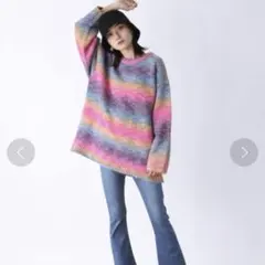 JEANASIS 3Gグラデーションプルオーバー ニット レインボー