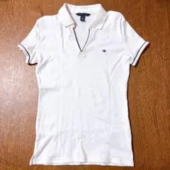 トミーヒルフィガー　ホワイト 白色　半袖ポロシャツTシャツ
